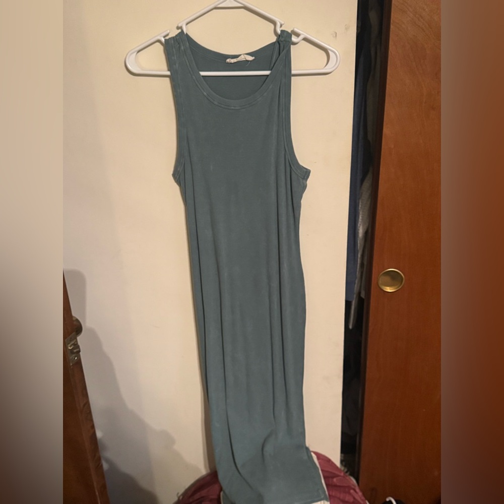 Chic Sleeveless Teal Maxi Dress